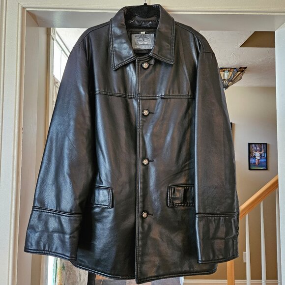 Men's Leather Trench Coat